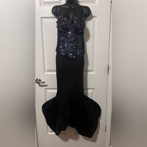 Mermaid costume Black Sequin 2 piece